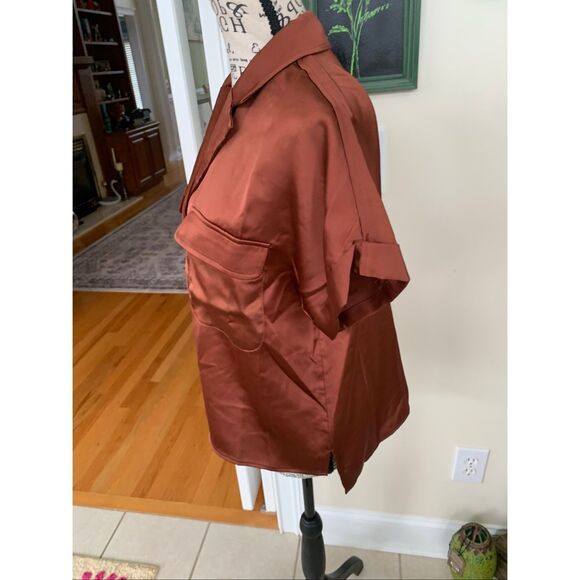 Rachel Zoe Satin Button Up Top NWT - Picture 2 of 7